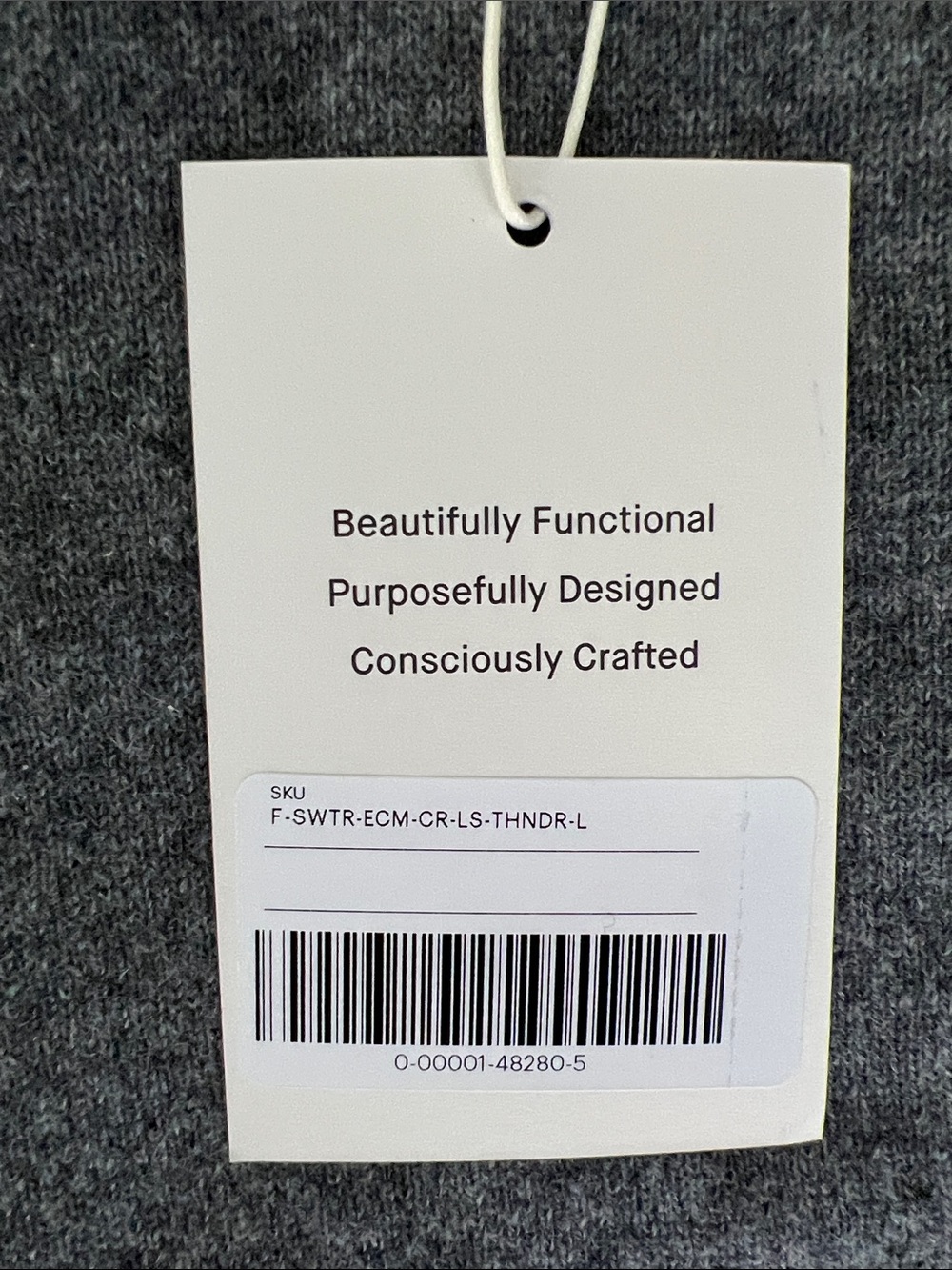 New Everlane CASHMERE SLIM CREW SWEATER Heather Charcoal Size L - Picture 5 of 12